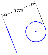 Tangent distance dimension constraint