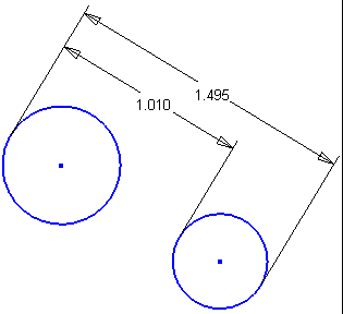 Tangent distance dimension constraint