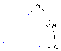 Three point angle dimension constraint