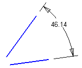 Two line angle dimension constraint