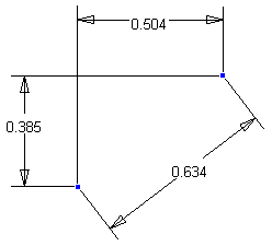 Two point distance dimension constraint