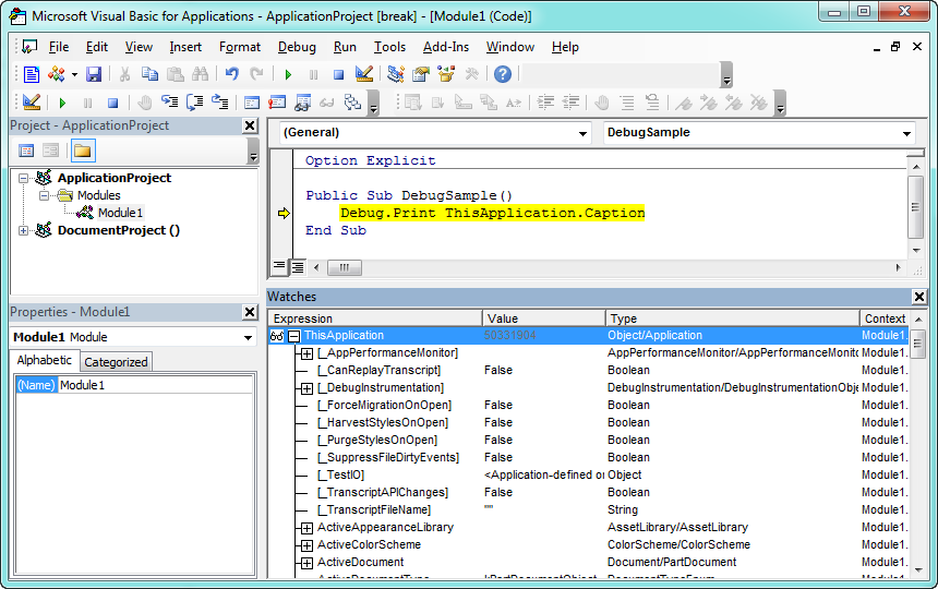 VBA Debug