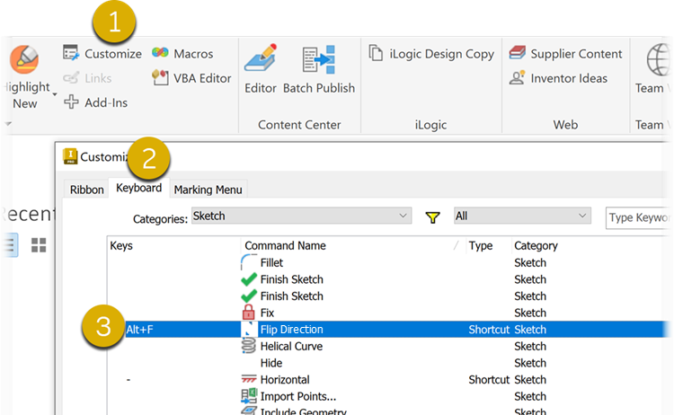 Flip Dimension shortcut