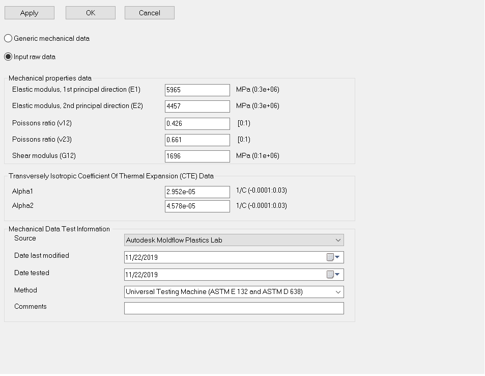 AMDF Mechanical Data