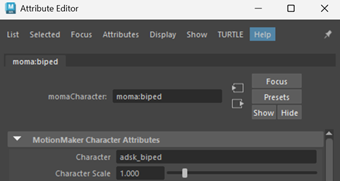 momaCharacter node
