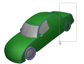 green car selected