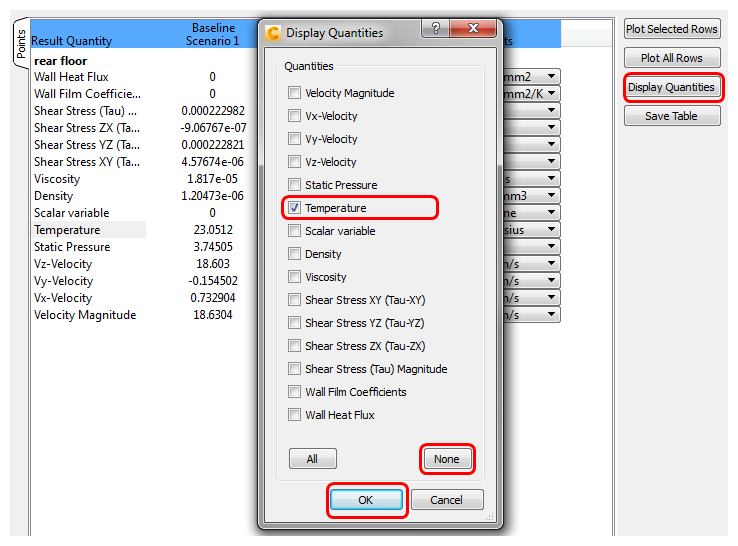 display quantities