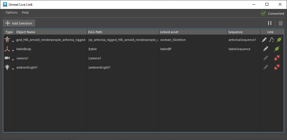 Live Link Editor
