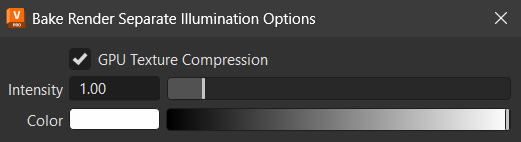 Bake Render Separate Illumination Options dialog