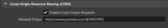 CORS in the WebInterface prefs