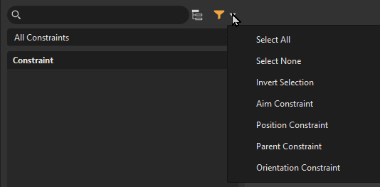 Press-holding the button opens the dropdown menu