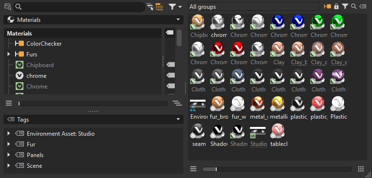 no material groups are selected