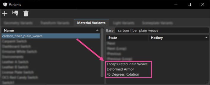Substance in Variants module