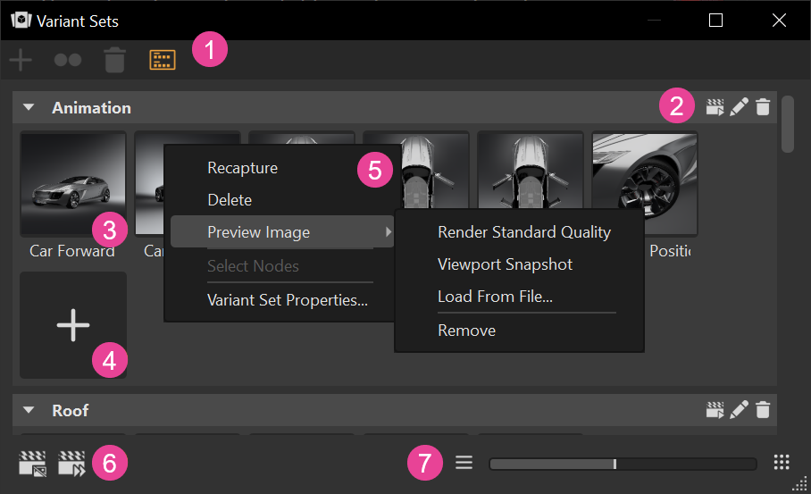 Variant Sets Simple View Mode labelled