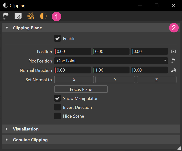 Clipping module labelled