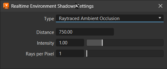 Realtime Environment Shadows Setting for Raytraced Ambient Occlusion