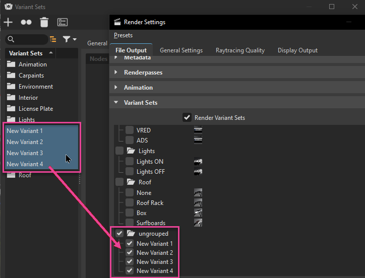 Presets context menu