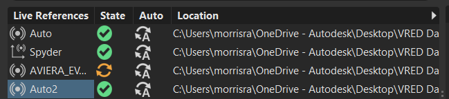 Live Reference list showing a file with changes that have not been consumed