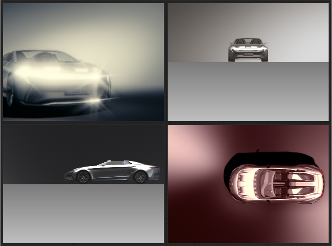 All four camera views displayed