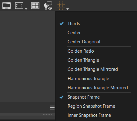 Composition Lines menu