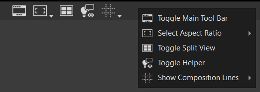 Main toolbar context menu