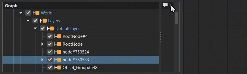 Pulling the grip to expose columns displaying icons