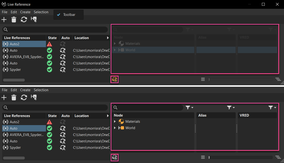 Accessing the node tree