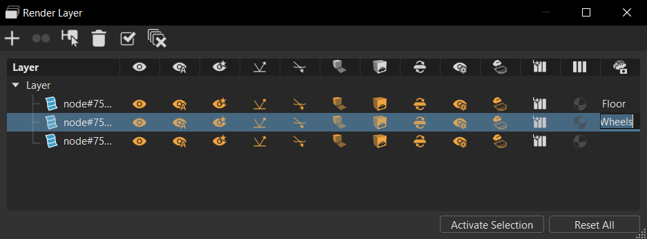 Cryptomatte render layer column with names