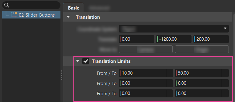 Click the box in front of the limits section to enable it