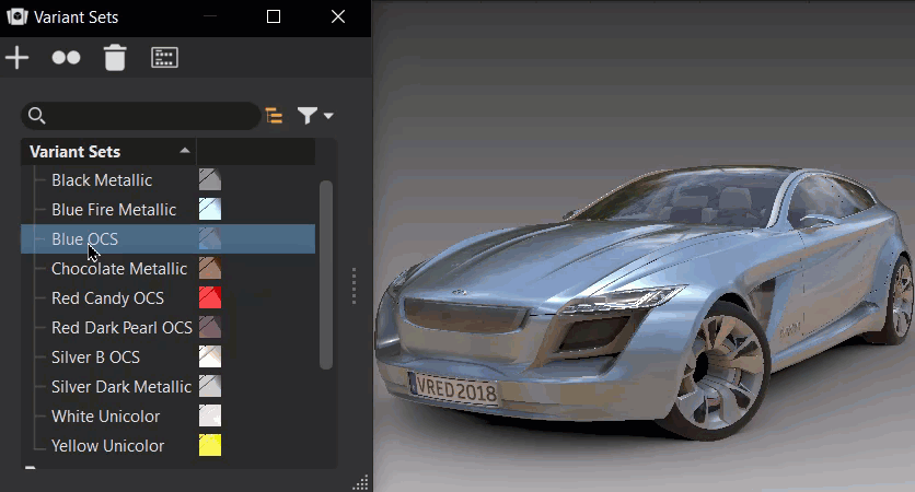Double-click variant changing