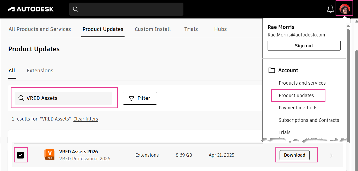 Product Updates and VRED Assets