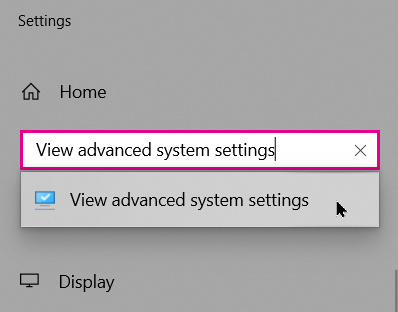 Advanced system settings