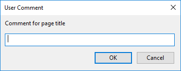 User Comment dialog