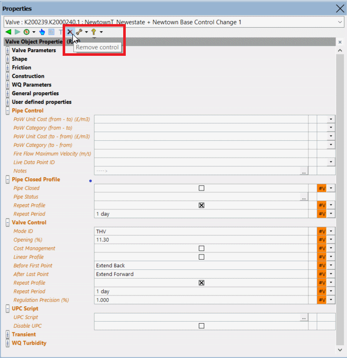 Remove Control toolbar icon