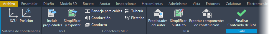 Entorno de contenido de BIM