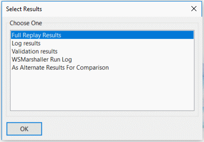 Select Results dialog
