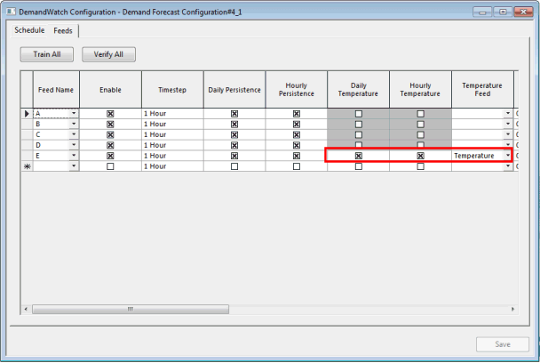 DemandWatch Configuration object - Feeds tab