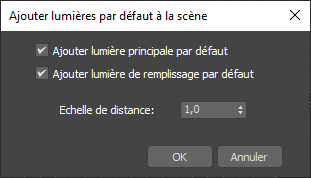 Screencapture of the Add Default Lights to Scene modal.