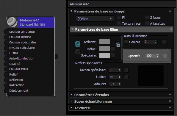 Screenshot of the Opacity attribute highlighted in the Slate Material Editor.