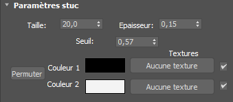 Screenshot of the Stucco paramters panel in the Slate Material Editor.