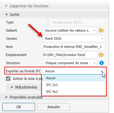 Exportation au format IFC