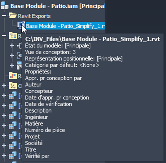 afficher les propriétés exportées