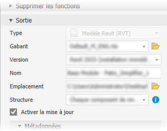 Groupe de sorties