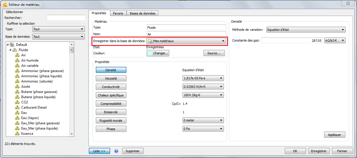éditeur de matériau