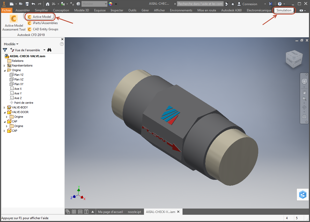 lancement à partir d’Inventor