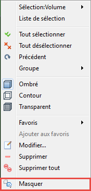 cliquez avec le bouton droit de la souris sur Masquer
