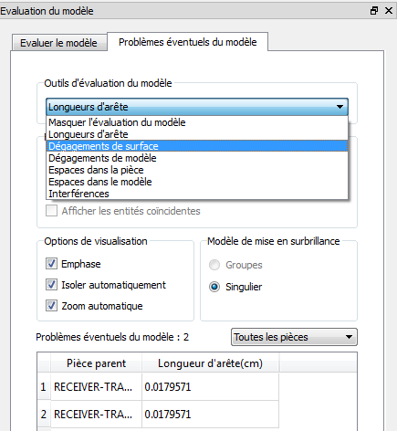 dégagements de surfaces