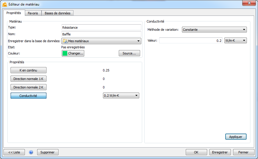 éditeur de matériau