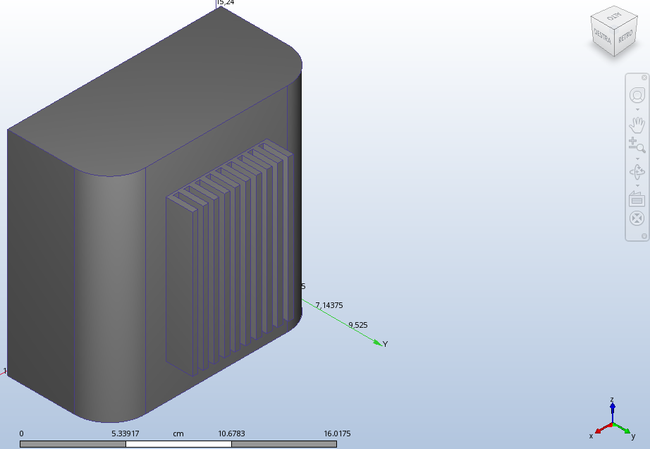 parte superiore ruotata