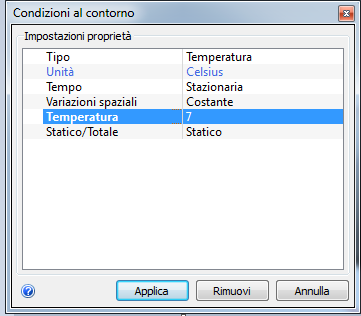 impostare Temperatura